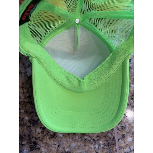 Jamnola‎ Neon Green Micreaux Fun Guy Patch Trucker Hat Snapback Baseball Cap O/S - Picture 11 of 12